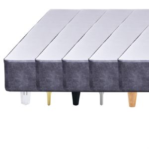gray microfiber  w/ legs and matching headboard
