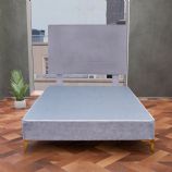 Gray suede w/ legs and matching headboard